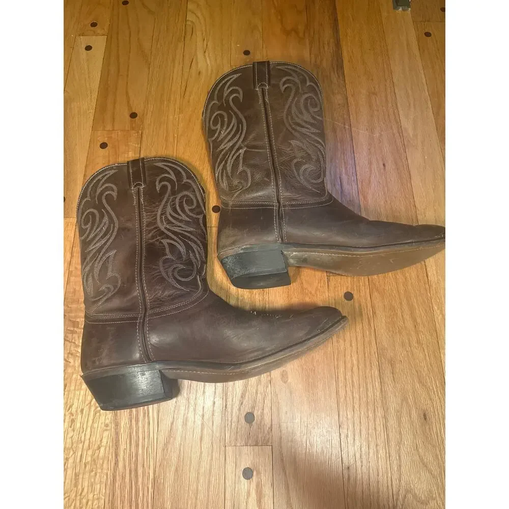 Laredo 5614 Cowboy Boots Mens 11.5 EE Brown Leather Western Made USA